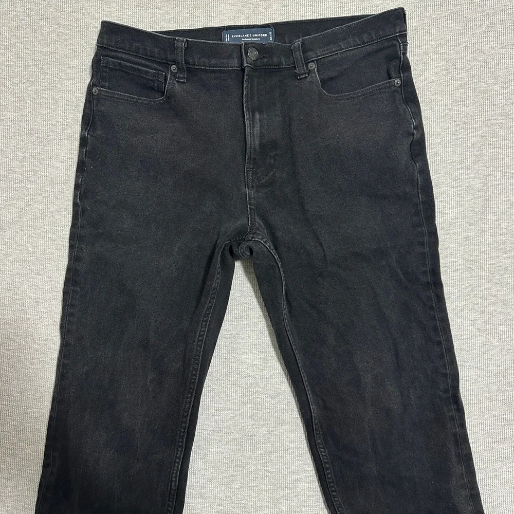 Everlane Uniform Relaxed‎ Straight Fit Denim Jeans Black Mens Size 33x30